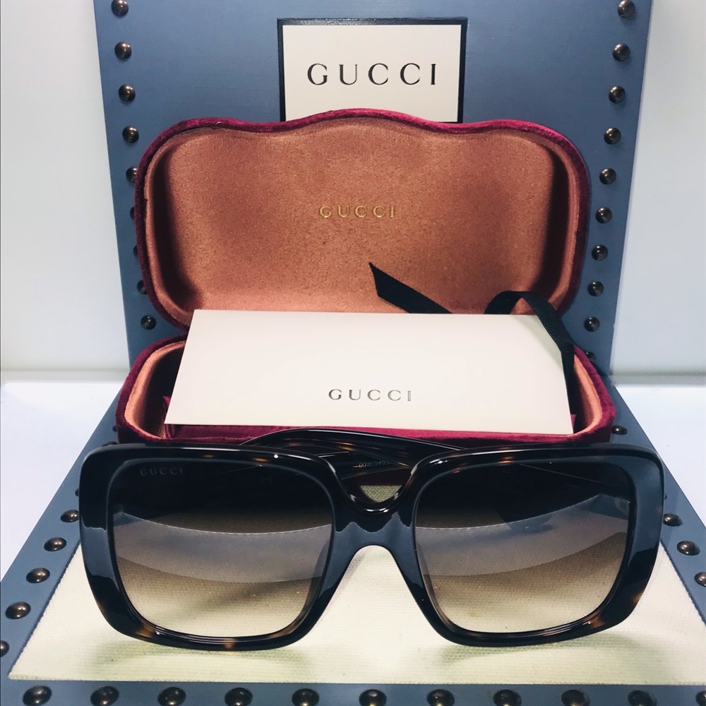 New Authentic Gucci GG0632S 002 Butterfly Sunglasses - Picture 5 of 12